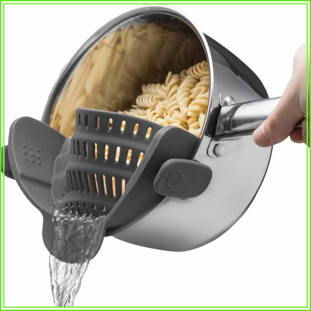 Kitchen Gadgets Images - Clip-On Silicone Pasta Strainer for Pots