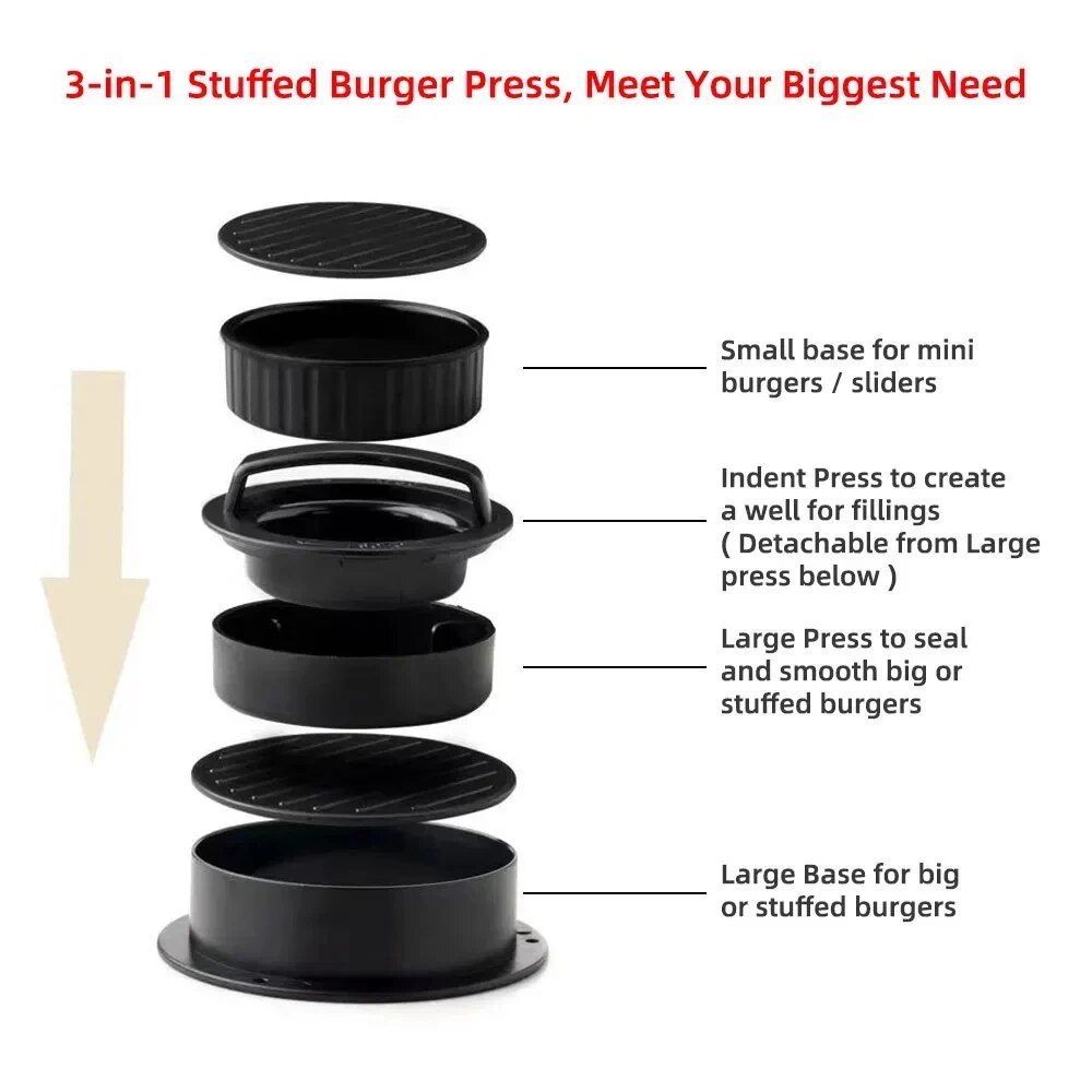 Round Hamburger Burger Press B - Kitchen Helper Gadgets ulasan dan harga