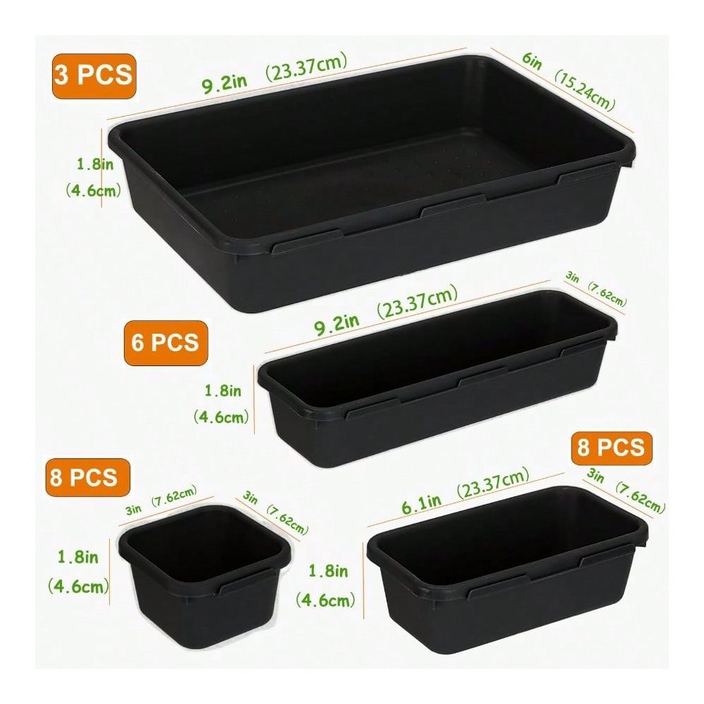 25 PCS Black Drawer Organizer  - Kitchen Gadgets For Small Kitchens ulasan dan harga